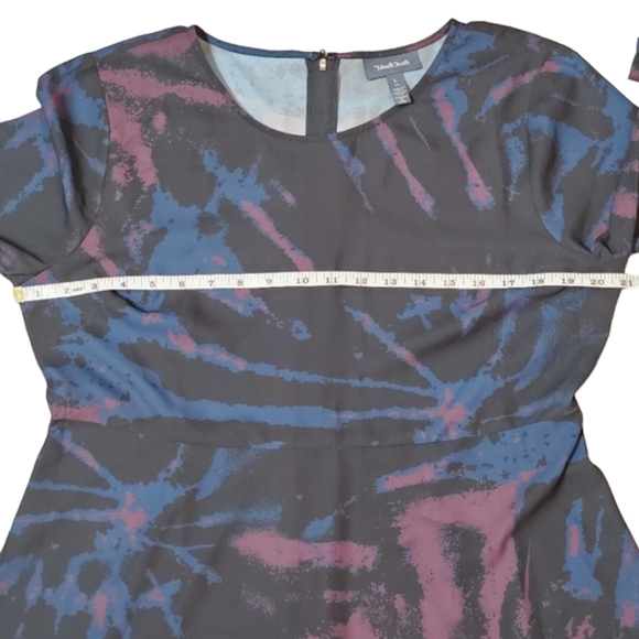 Modcloth Long Bell Sleeve Dress Womens Size Large Watercolor Print Boho Dress - Picture 4 of 11